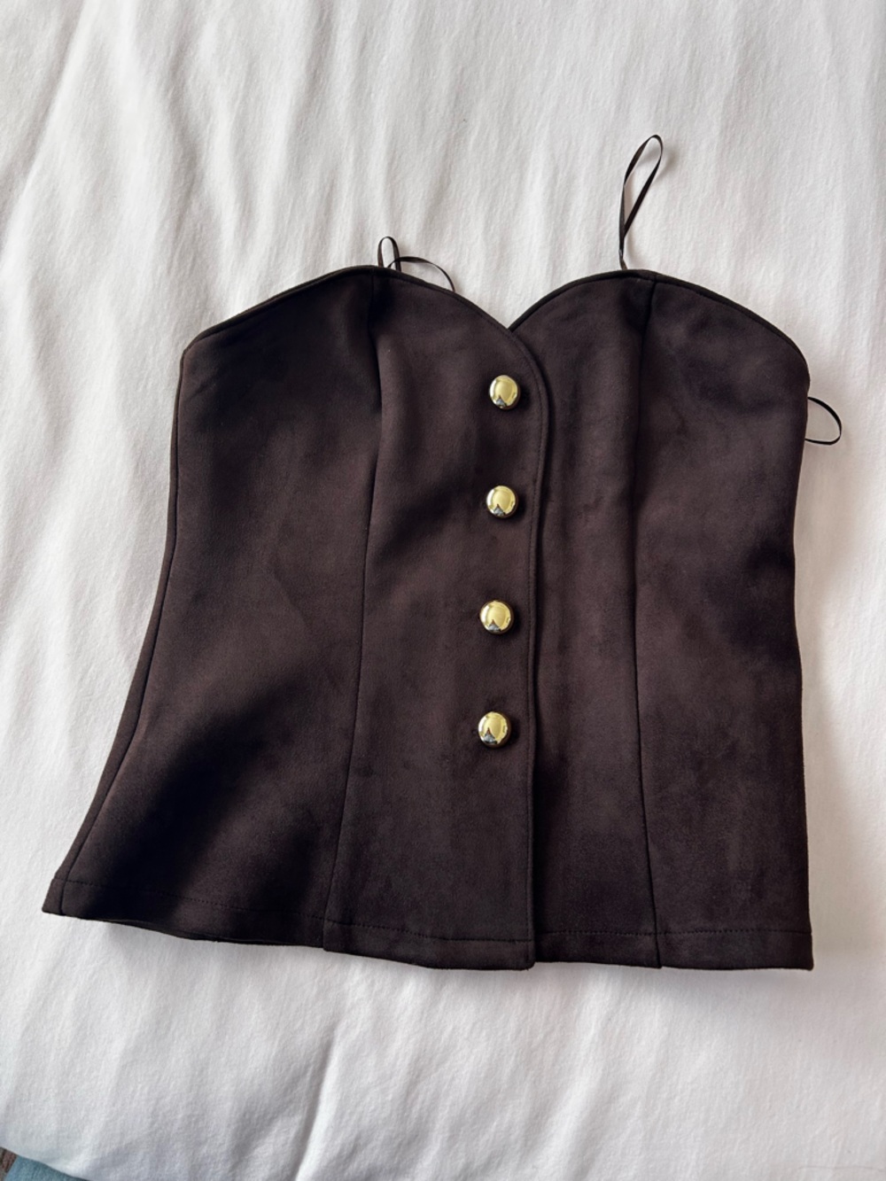 NWT Sincerely Jules Brown strapless top